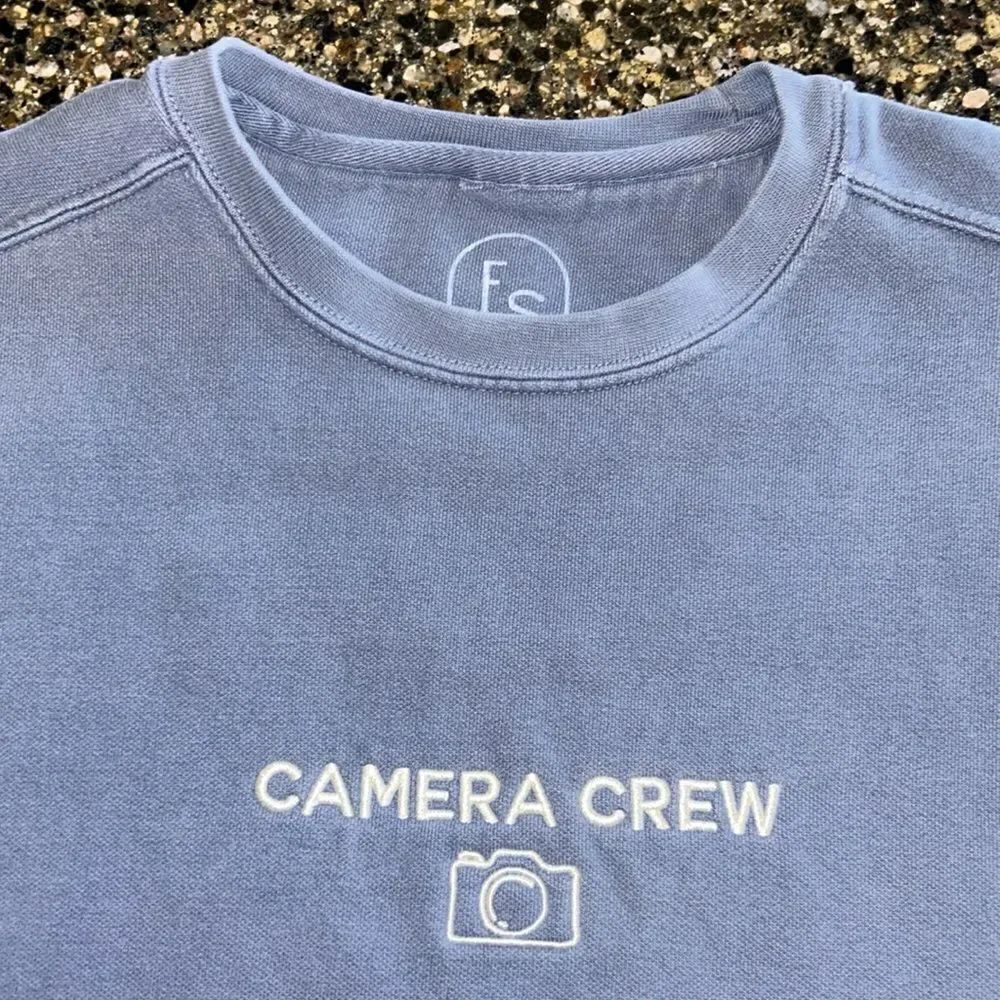 Camera Crew Embroidered Blue Sweatshirt - Picture 3 of 5